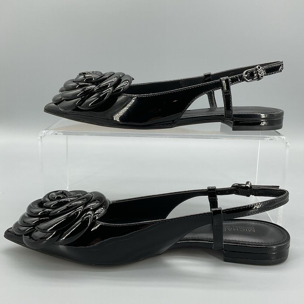 NEW Michael Kors Women’s Elodie Slingback Flats Black Size 5M - Picture 2 of 10